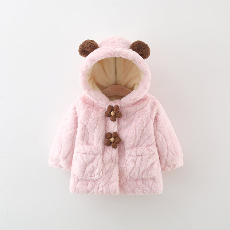 Two Flowers Cartoon Hooded Sweater Jacket