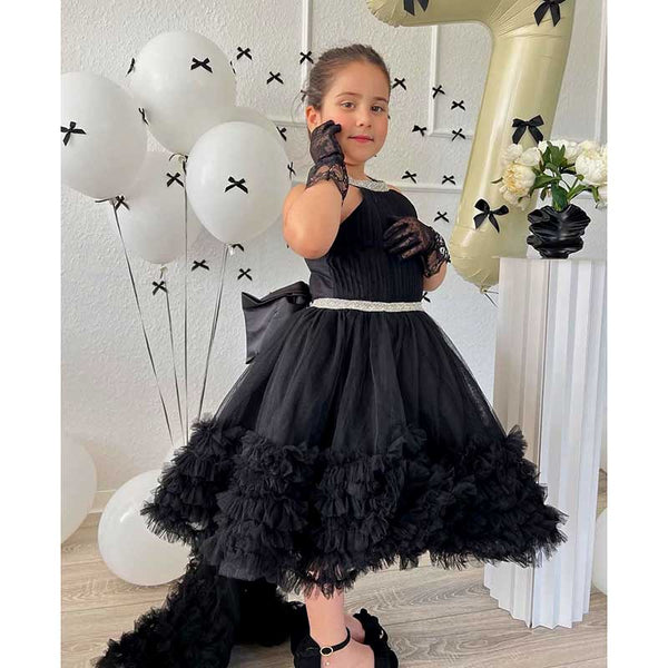 Black Lace Birthday Dress Fluffy Princess Dress – marryshe