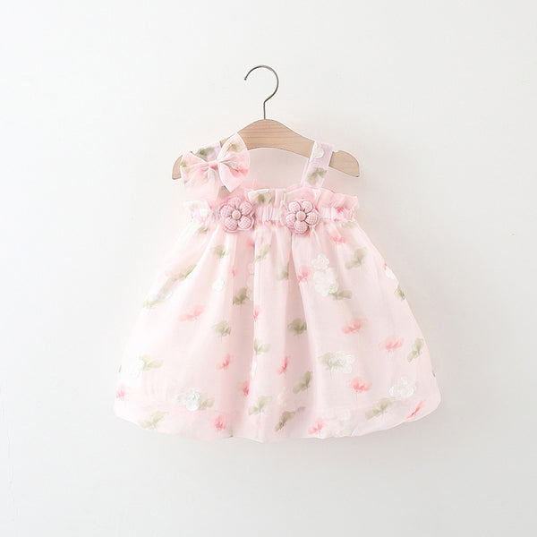 Baby Girl Dress Two Flower Suspender Princess Dress – marryshe