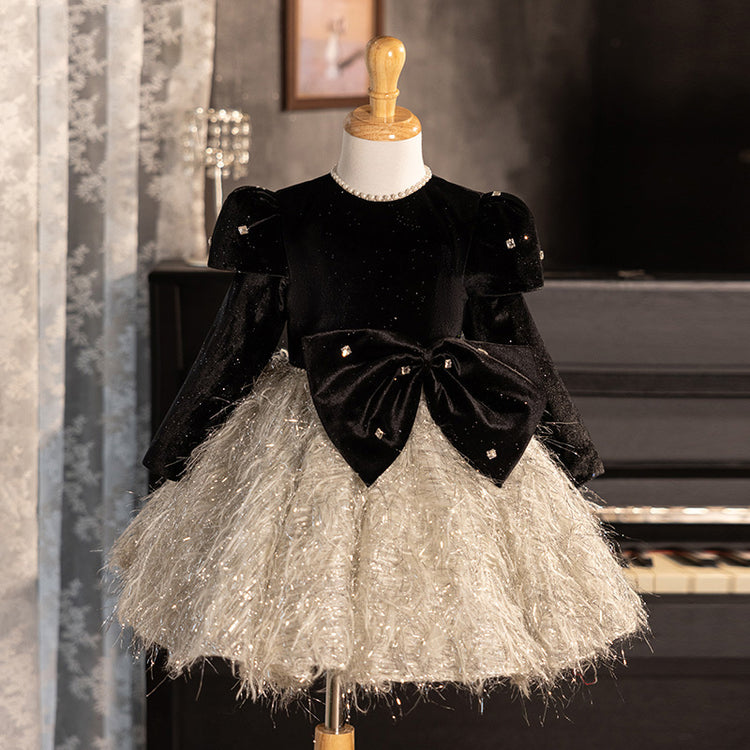 Luxurious Flower Girl Puffy Dress Toddler Birthday First Communion Princess Dress