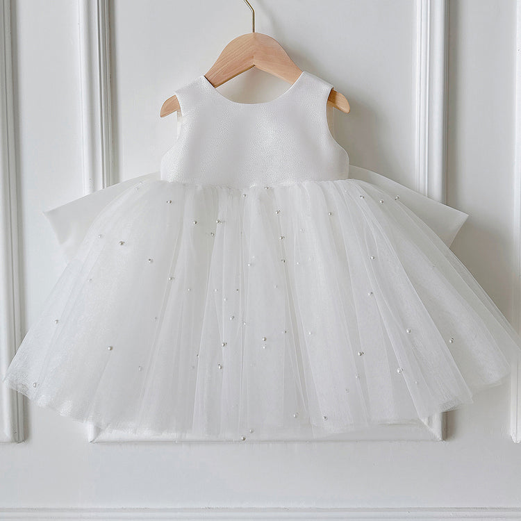 Cute Baby Girl Baptism Dress Flower Dress Toddler First Birthday Princess Dress