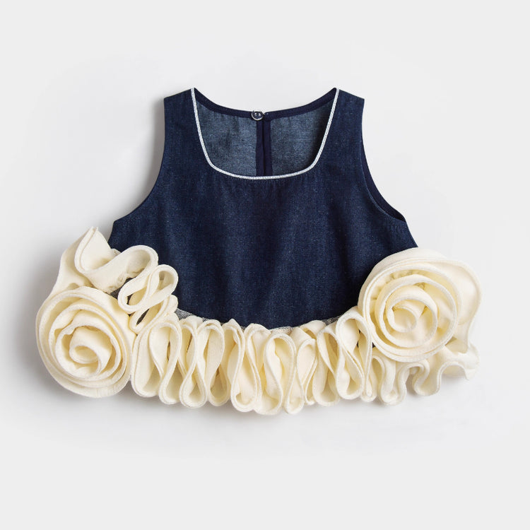 Summer New Baby Cute Lace Square Neck Top