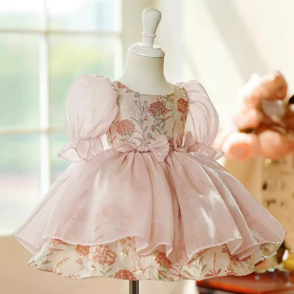 baby first birthday dress Elegant 1st Princess Toddler Little Girl Formal Dresses collabcode Zimmermann Rhythmic Asymmetric Dress 1 Year (80cm) 48 Color:Holographic Foil