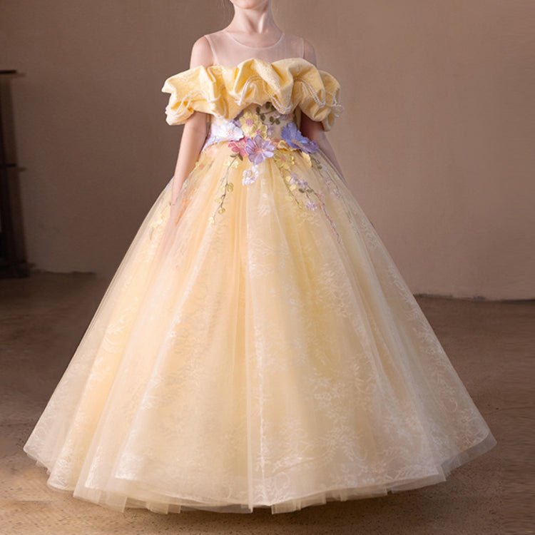 Girls Elegant Pageant Princess Dresses Flower Girl Dresses