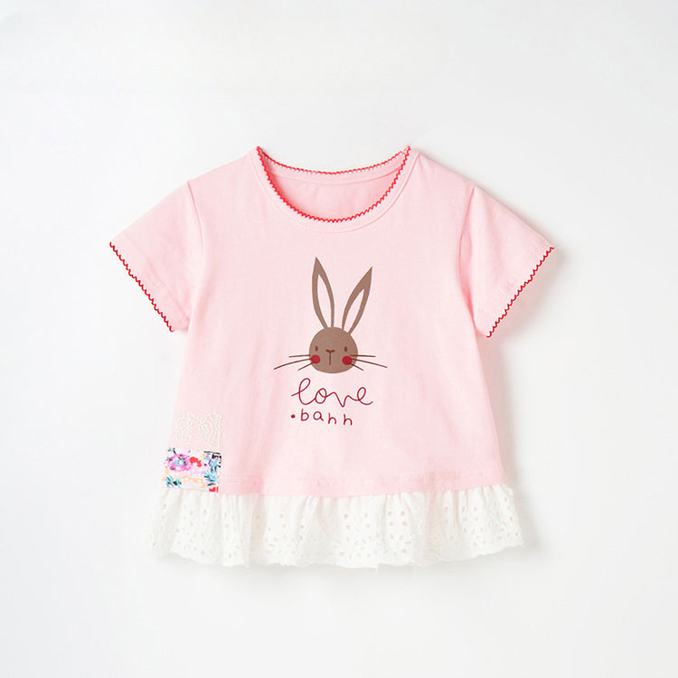Summer New Cute Girls Short-sleeved Children's Tops