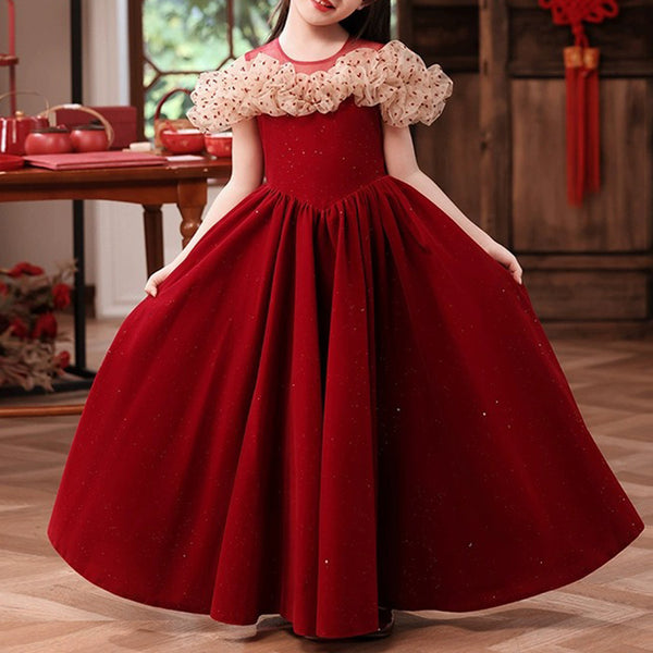 Cute  Baby Girl Pageant Dress Toddler Birthday Party Princess Dress