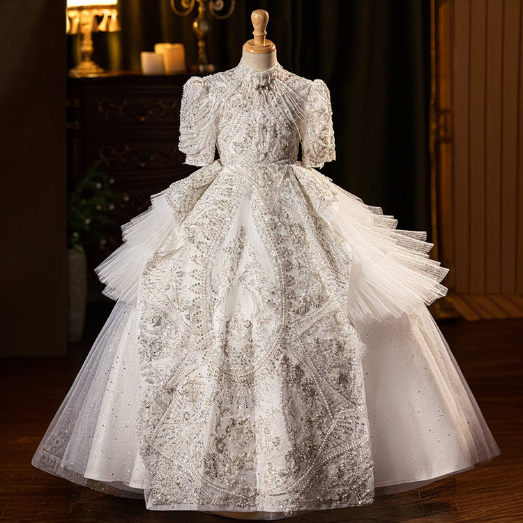 Luxurious Baby Girl Pageant Dress Toddler Embroidery Party Ball Gown