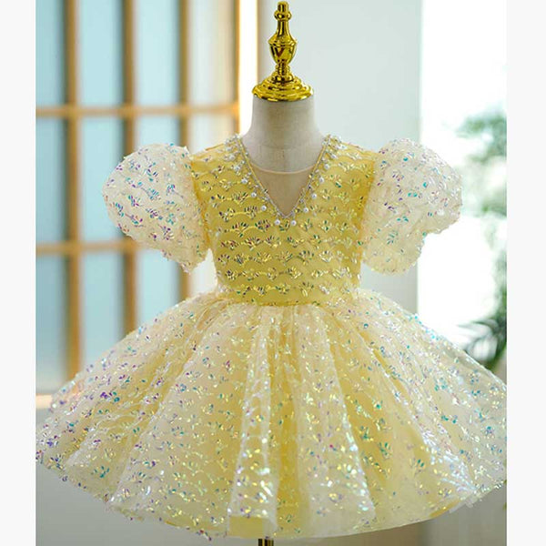 Toddler Girl Birthday Pageant Performance Sequin Mesh Fluffy Princess –  marryshe