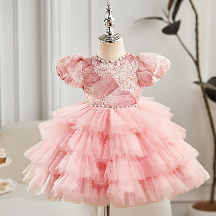 Pink Girl Birthday Princess Dress Flower Girl Wedding Dress