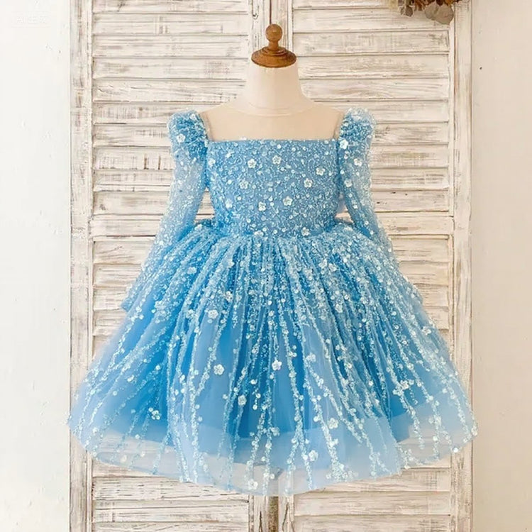 Baby Girl First Communion Dress Toddler Birthday Pageant Princess Dress