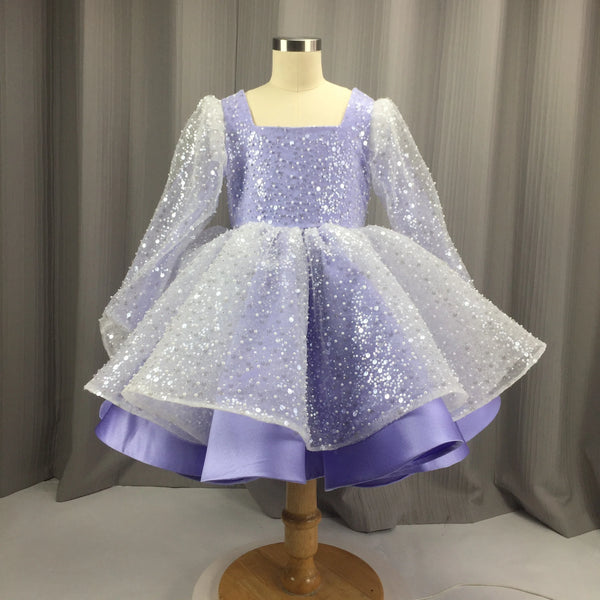 Baby Girl Puffy Ball Gown Toddler Pageant Princess Dress  Birthday Party Sequin Dress