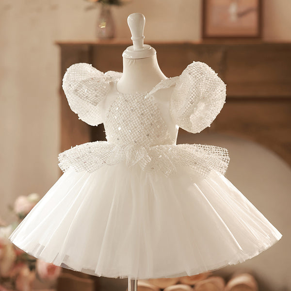 birthday pari dress Bltiby Girls Applique Prom Gowns Luxury Wedding Birthday Party Princess Long Dresses Mesh A-Lined Elegant Dress Red 9-10Years, Infant Girl's
