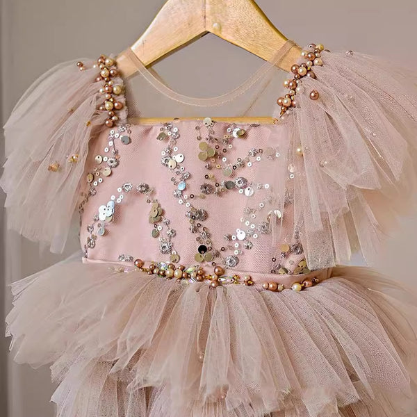 Cute Baby Girl Sequins Puffy Dress Toddler Birthday Pageant Princess Dress