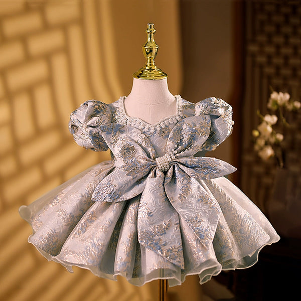 baby birthday dress Celebration Ball Gown First Birthday 1st Birthday Dress For Baby Girl Baby The bow is also the same fabric as the dress Birthday Dresses Nice Baby Girl