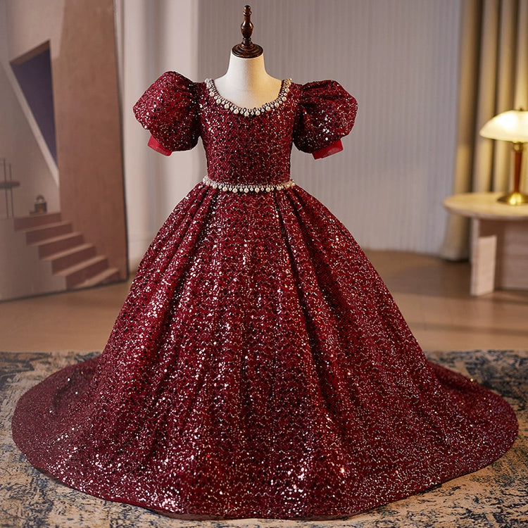 Cute Baby Girl Puffy Beauty Pageant Dress Toddler Christmas Birthday Party Princess Dress