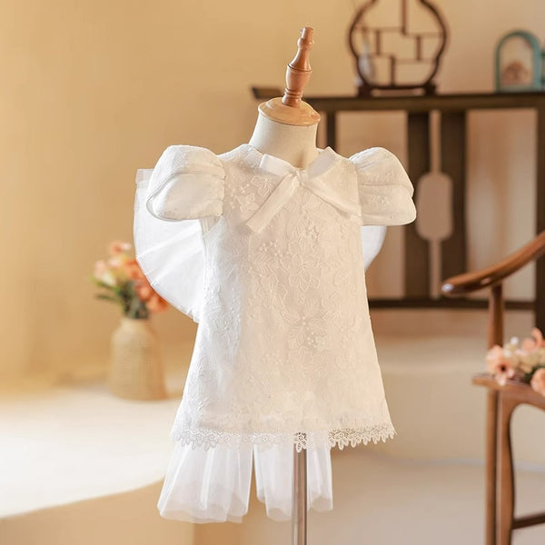 Baby Girl Baptism Dress Toddler First Communion Dresses Birthday Dress, White / 9-10 Years (150cm)