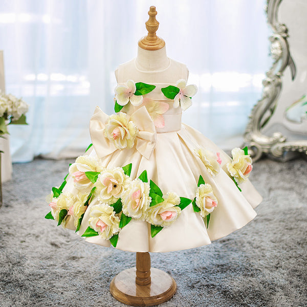 2 years baby girl birthday dresse Flower Dress Toddler Party Dress Summer Flower Puffy Girl Formal Dresses, Flower / 4-5 (120cm) How to Stop Linen MOB2503 Tulle dress you have details (embroidery Color:Mars Black