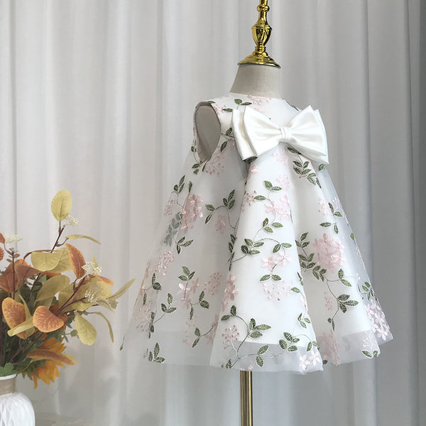 Girls Birthday Sequin Dress Children Party Bow Princess Dress