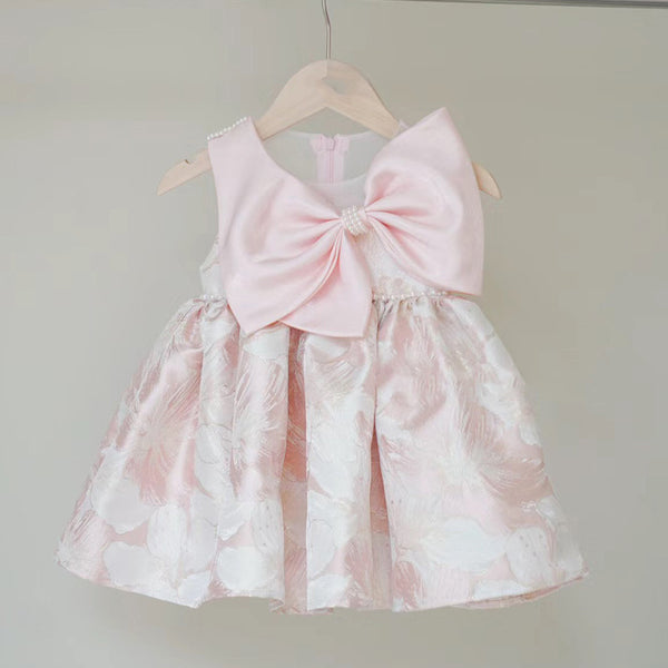 12 month party dress Baby Girl Dresses Fall Winter Bow Long Sleeve Princess Sweet Mesh Birthday Party Dress for Girl Size 9-12 Months