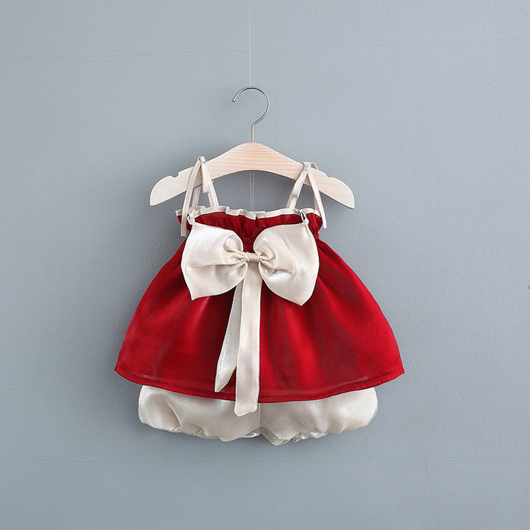 Baby Girl Summer Suit Suspender Skirt Shorts Two Piece Suit