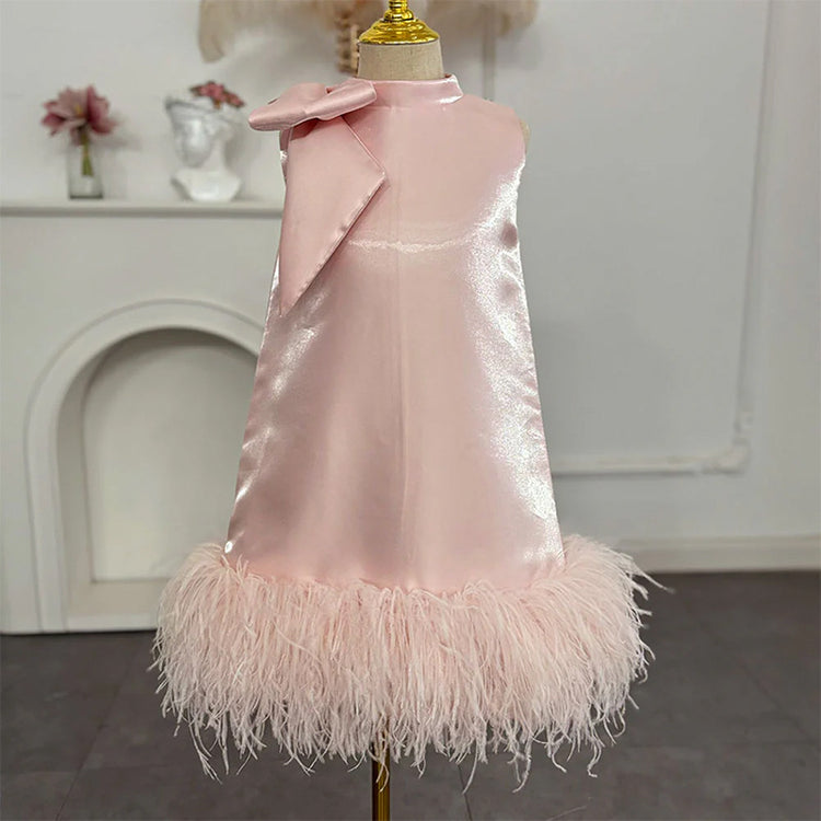 Cute Bow Flower Girl Dress First Communion Dress Toddler Birthday Party Princess Dress