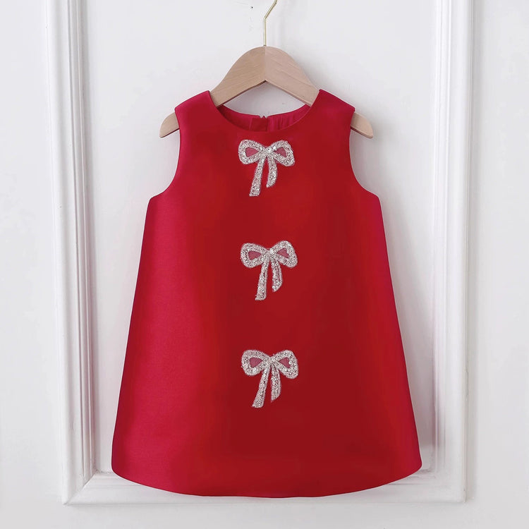 Girl Birthday Princess Dress Cute Girl Red Vest Dress