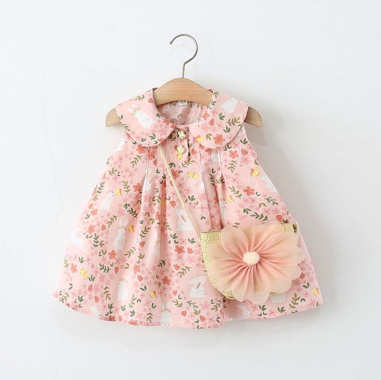 Children's Dress Girl Print Cartoon Rabbit Princess Dress