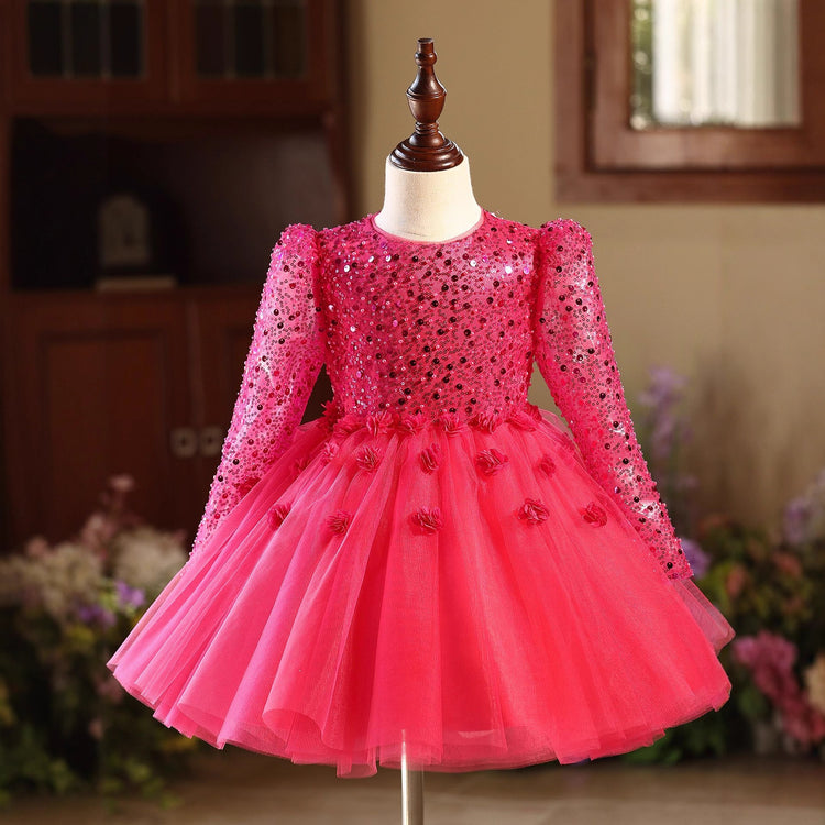 Girls' Sequined Birthday Dress Girls' Christmas Princess Dress Girls' New Year Dress