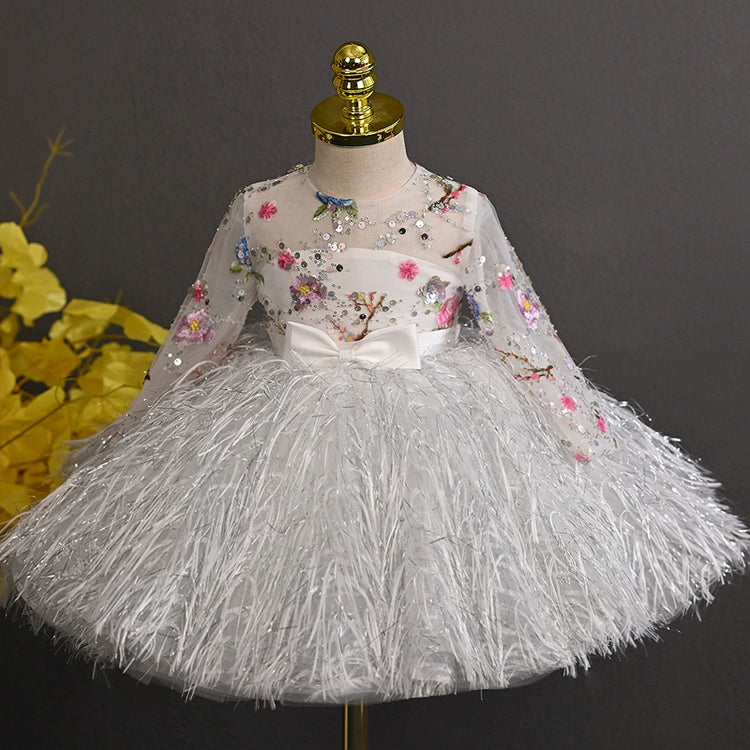 Girls Communion Dress Children's Long Sleeve Birthday Princess Dress