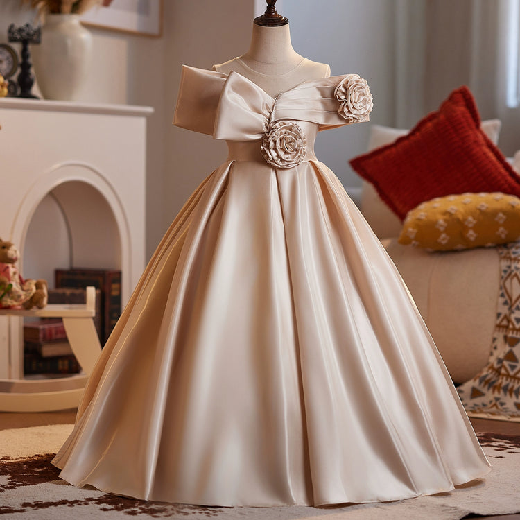 Girls Champagne Ball Gowns Girls Birthday Princess Dress Flower Girl Dress