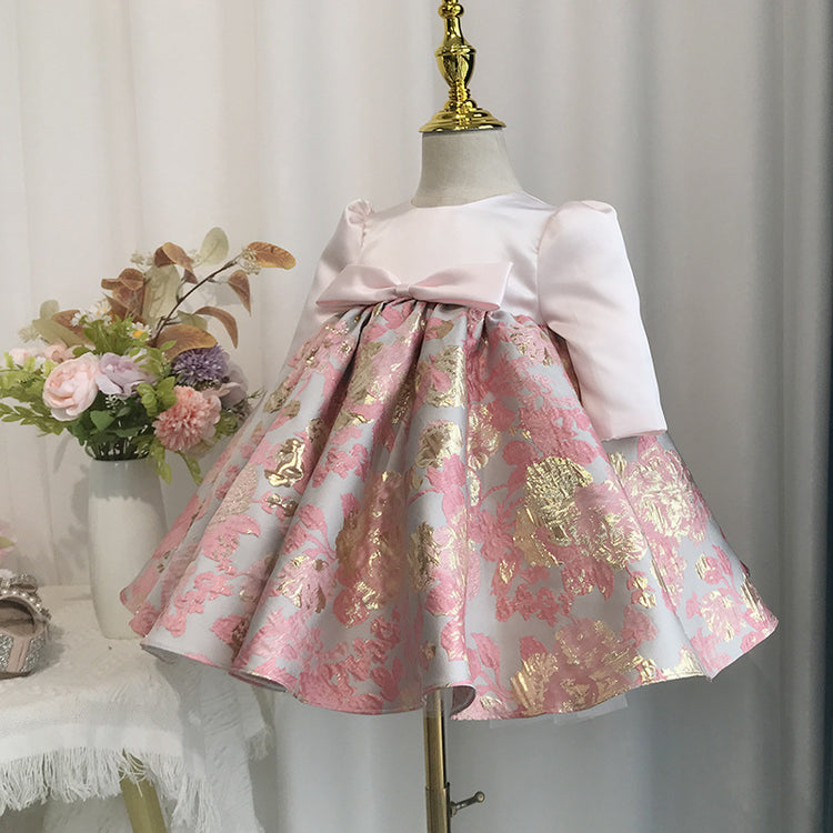 Baby Cute Girl Embroidery Autumn Dress Toddler Pageant First Communion Princess Dress