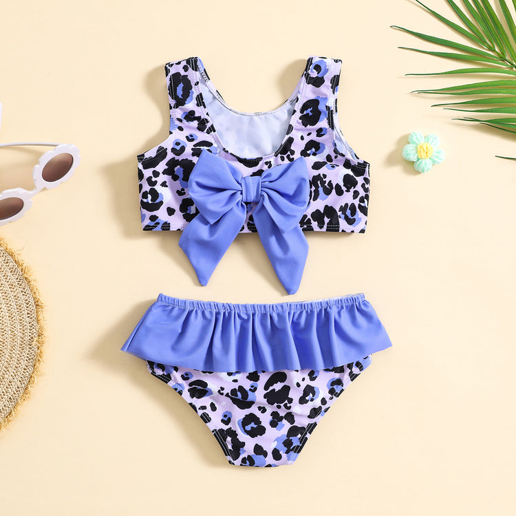 Children's Leopard Print Swimsuit Baby Butterfly Swimsuit Two-piece Set