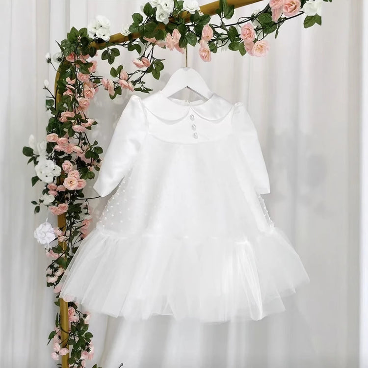 White Girls Birthday Dress Spring Children's Party Puff Princess Dress