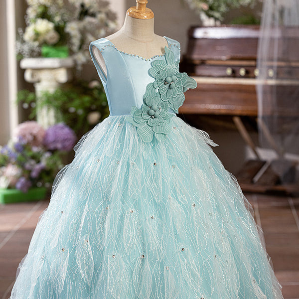 children's princess dresses Princess Dress- Blue Princess Wedding Dresses and Dress Up for Toddlers 5