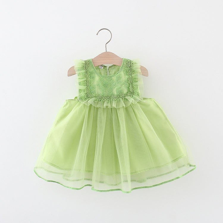 Summer Girls Dress Baby Embroidered Bow Princess Dress