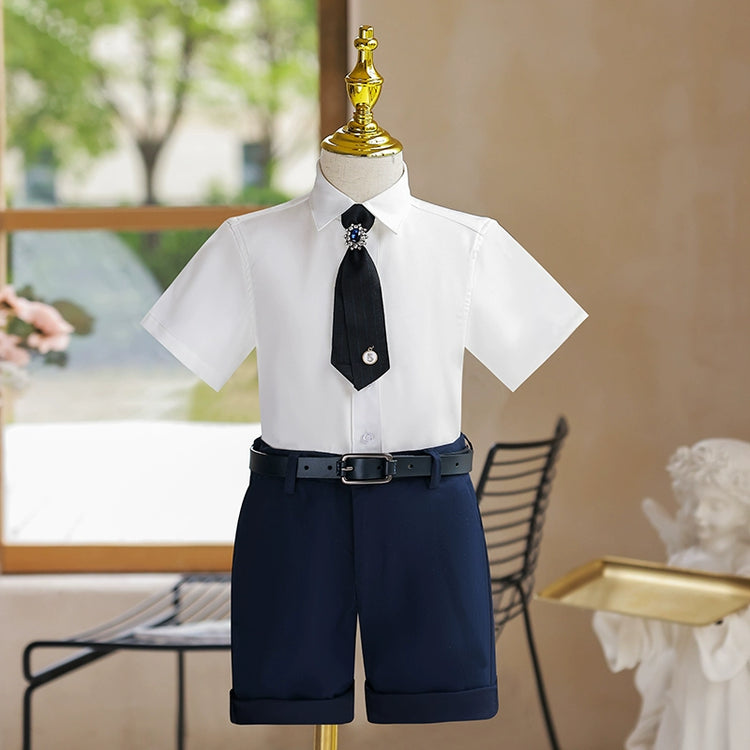 Children's Short-sleeved Shirt with Shorts Suit Boys Birthday Suit