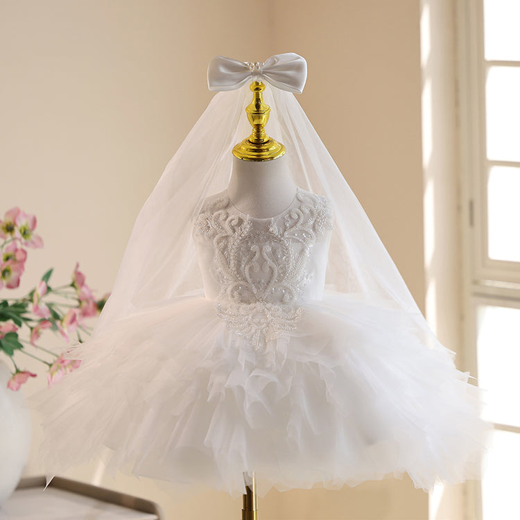 Flower Girl Wedding Dresses Girls White Puff Princess Dress