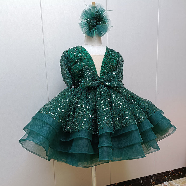 Cute Baby Girl Christmas Dress Toddler Beauty Pageant First Birthday Princess Dress