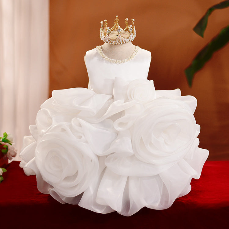 Girls Christening Dresses Girls Birthday Dress Baby Girl Fluffy Princess Dress