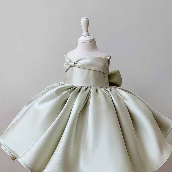 Elegant Baby Girl Dresses Toddler Satin Puff Dress – marryshe