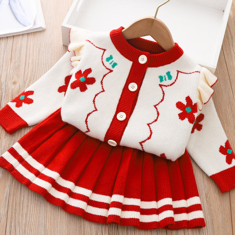 Cute Baby Girl Printed Two Piece Dresses