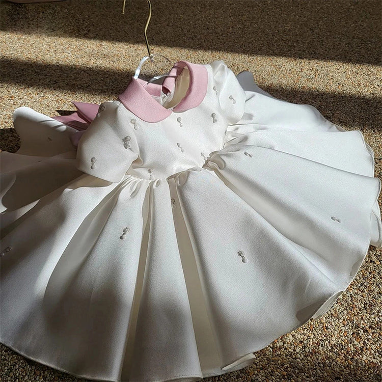 New White Girls Birthday Princess Dress Baby Girl Communion Dress