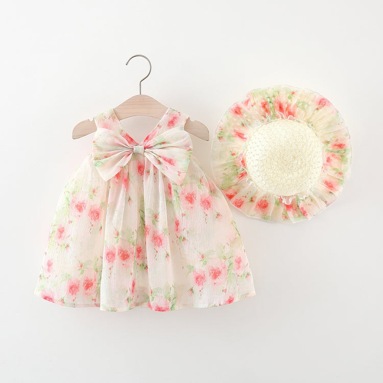 Summer New Cute Baby Girl Chiffon Print Dress