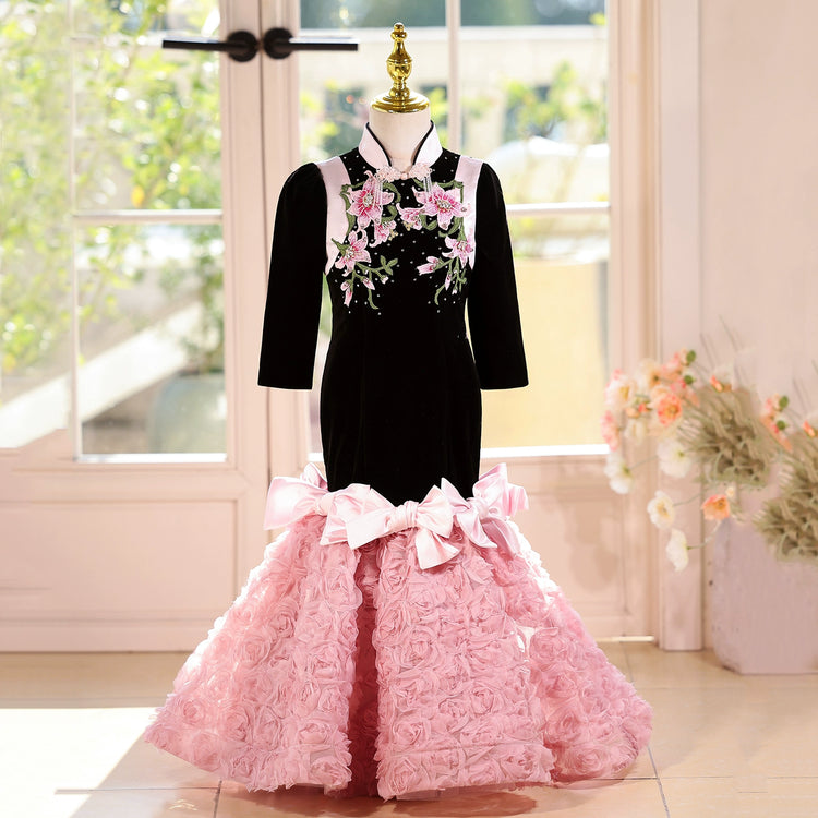 Children's Ball Gowns Girls Long Sleeve Birthday Princess Dress Girls Pageant Dress
