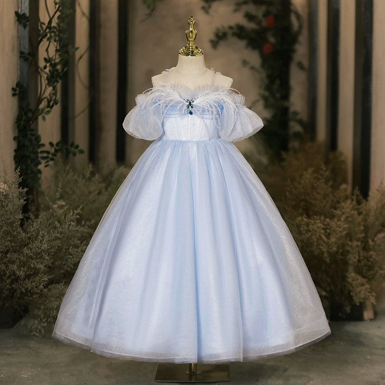 Girls Pageant Dress Blue Children's Birthday Princess Dress