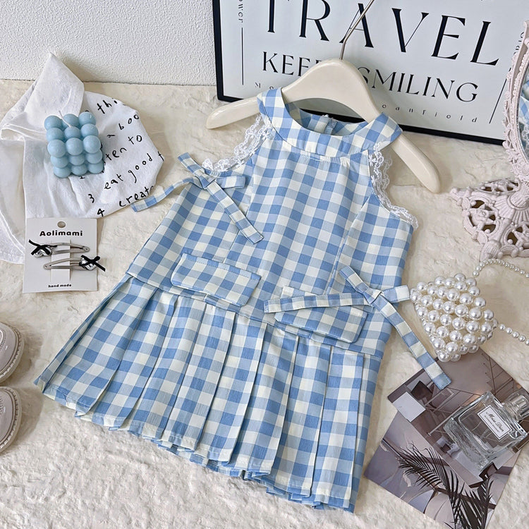 Girls Plaid Cake Dress Summer Baby Girl Vest Dress