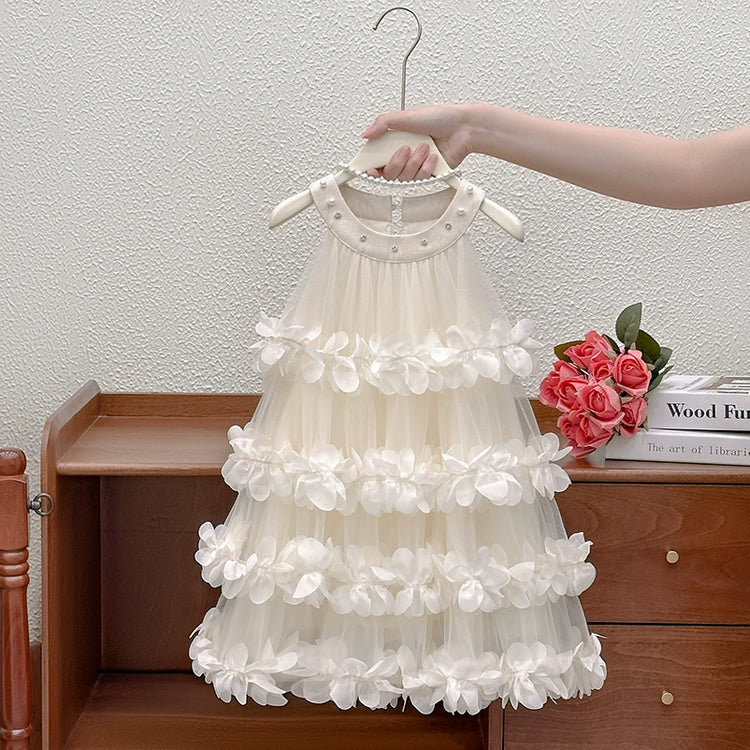 Girls Birthday Suspender Dress Children Party Puffy Dress