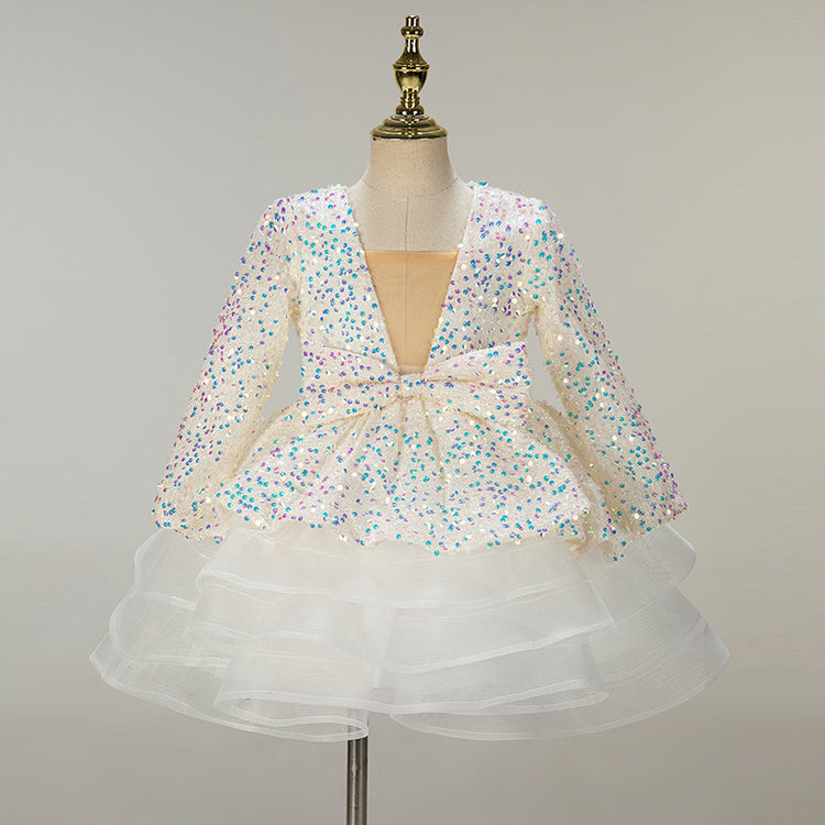 Baby Girl and Toddler Birthday Sequins Pageant Princess Dress