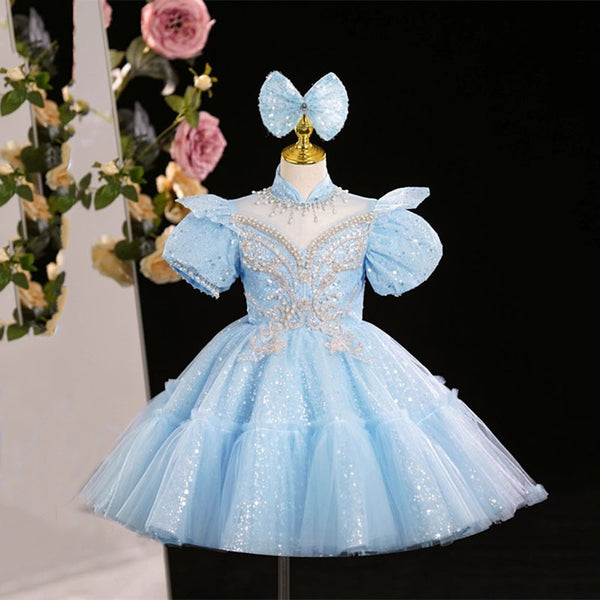 Luxurious Baby Girl Sequins Embroidery Dress Toddler Birthday Party –  marryshe