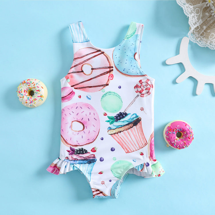 Summer Girls Swimwear Cute Print Baby Swimsuit